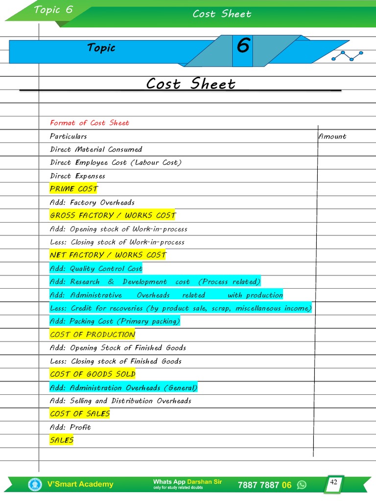 RR Cost Sheet PDF Cost Of Goods Sold Employment