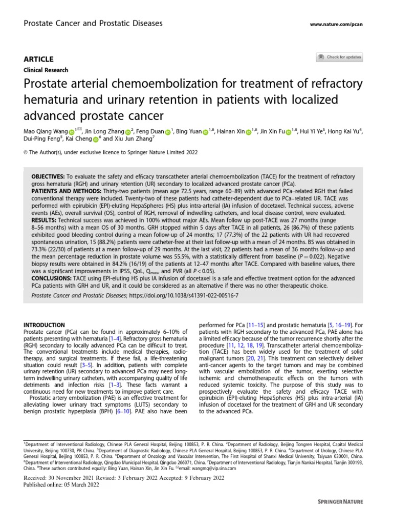 Prostate Arterial Chemoembolization For Treatment of Refractory PDF