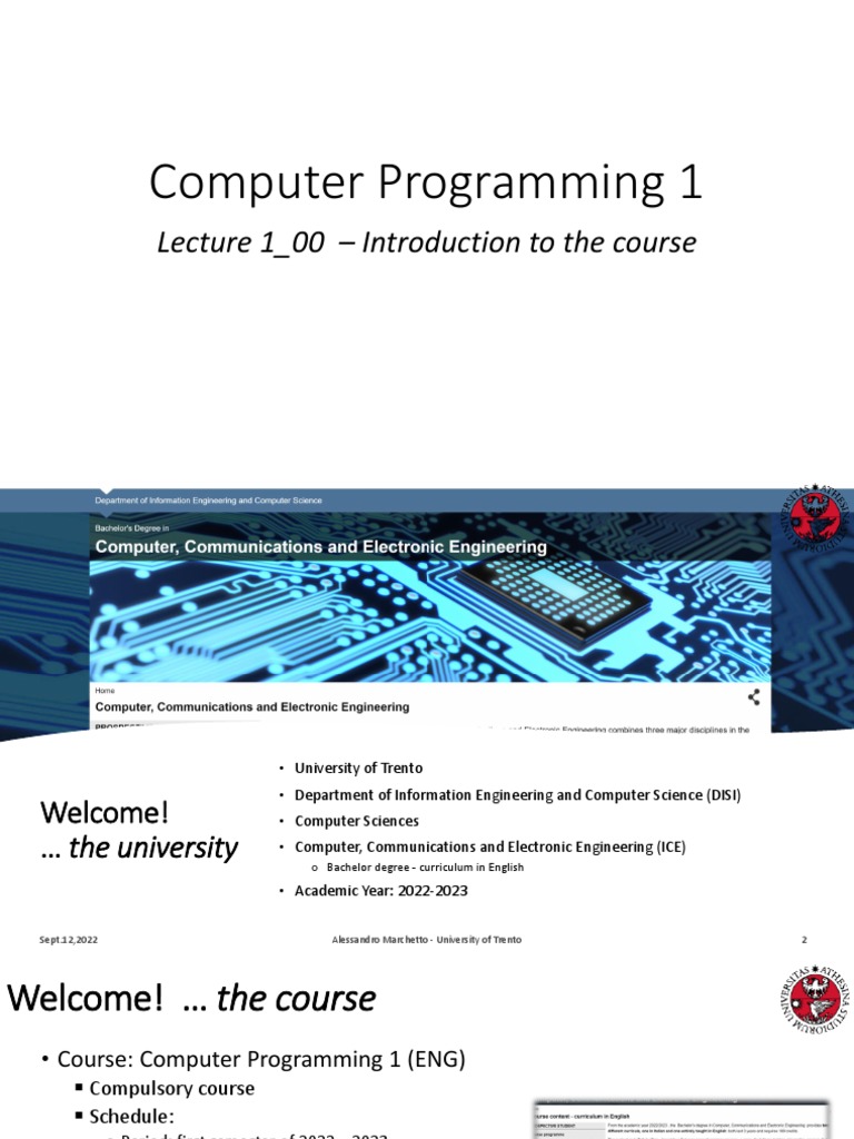 Computer Programming 1 - Teoria | PDF