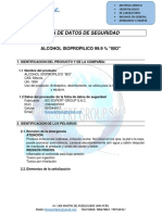 MSDS Alcohol Isopropilico Spray 480ML