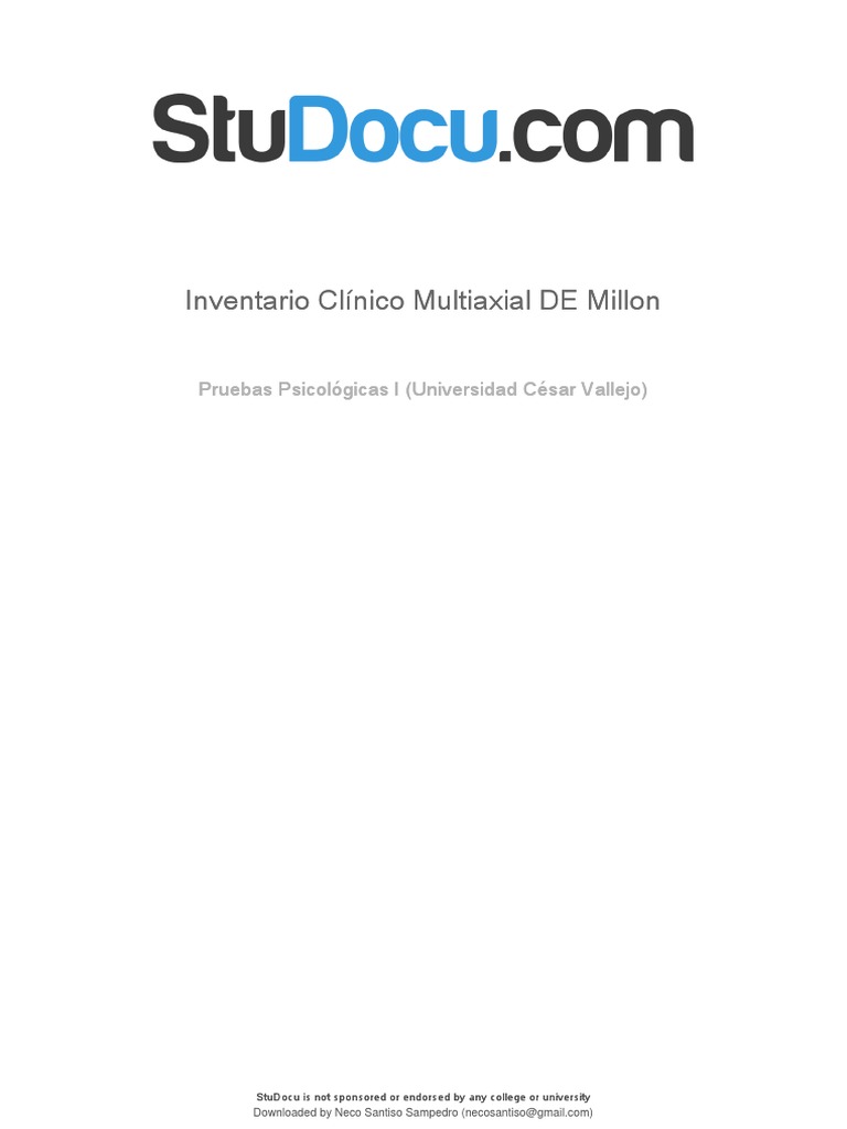 Inventario Clinico Multiaxial de Millon PDF