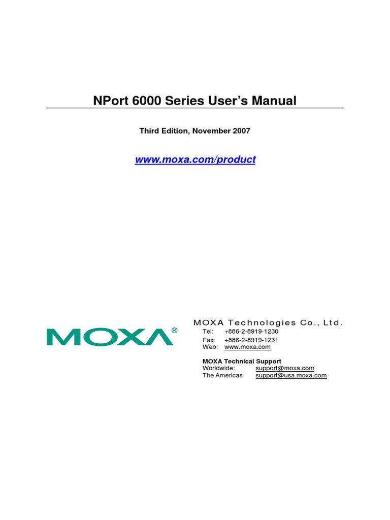 NPort 6000 Series Users Manual v3 | PDF