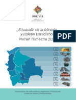 Situación de La Minería y Boletín Estadístico Del Primer Trimestre de 2022 - Ministerio de Minería y Metalurgia de Bolivia