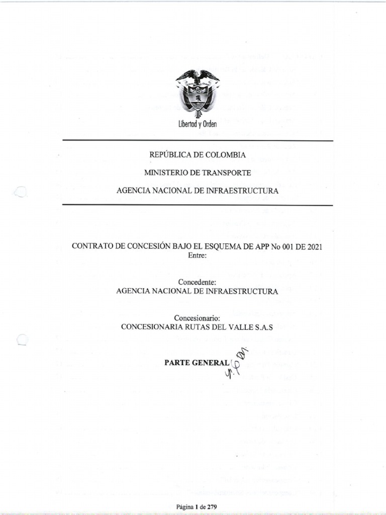Contrato Parte General Malla Vial Valle Del Cauca | PDF