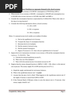 Macro Economics Worksheet On Aggregate Demand in The Closed Economy