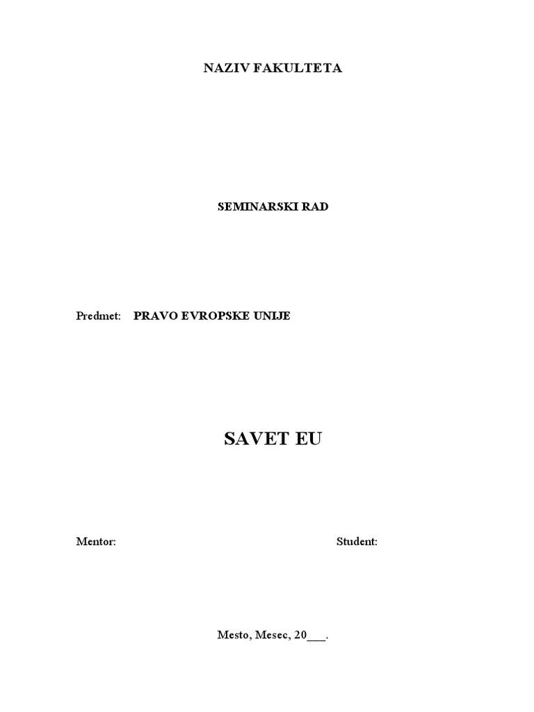 Savet EU | PDF