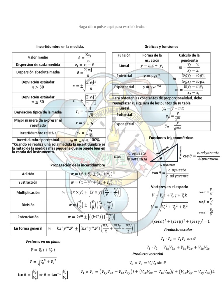 Formulas de Física | PDF
