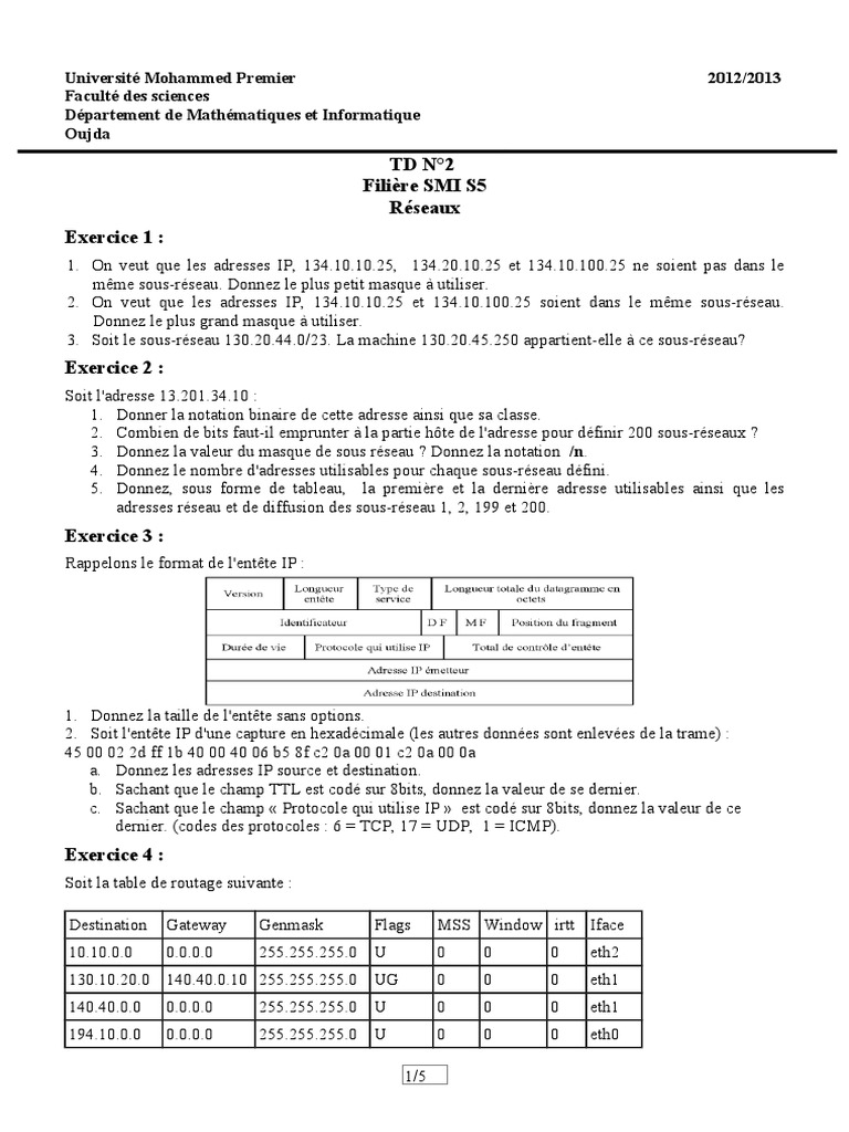 Masques et sous-réseaux IP en réseaux | PDF | Adresse IP | Routage