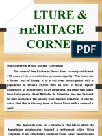 Culture and Heritage Corner