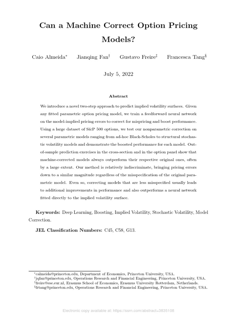 Can a machine correct option pricing models pdf