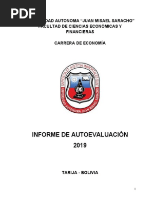 Informe Autoevaluacion Carrera Economia Uajms A  PDF Plan de  