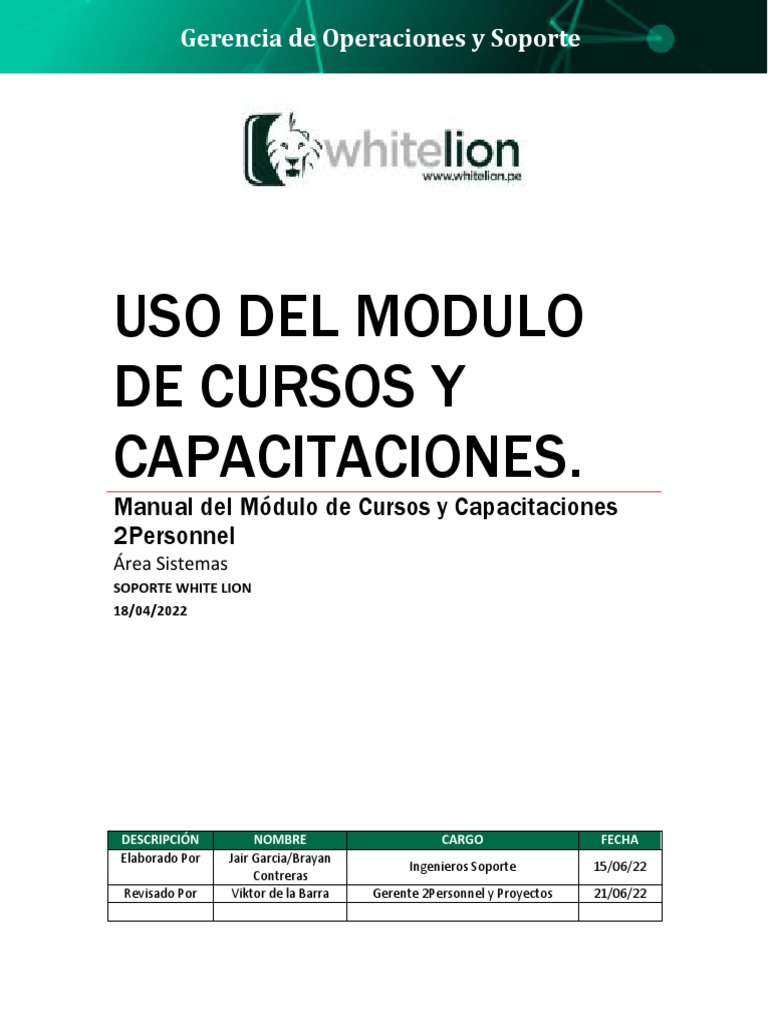 Manual - Modulo de Cursos e Inducciones | PDF | Usuario (informática ...
