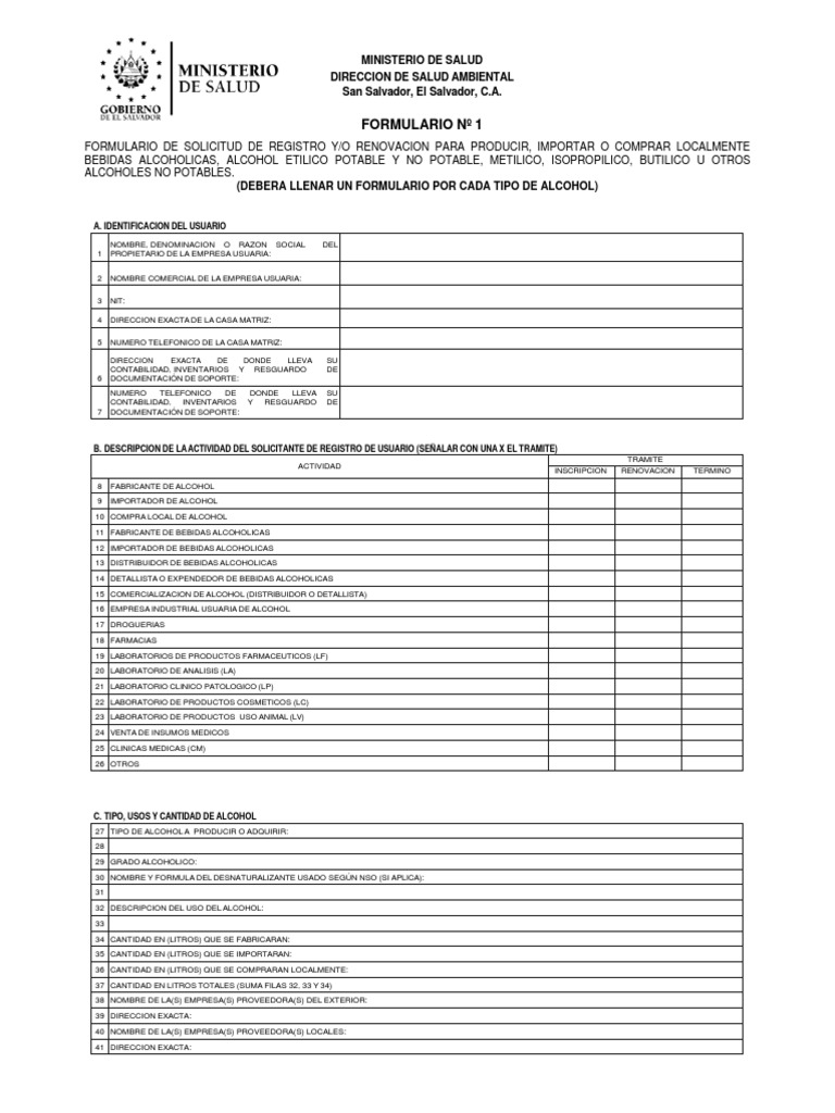 Formulario 1 | PDF