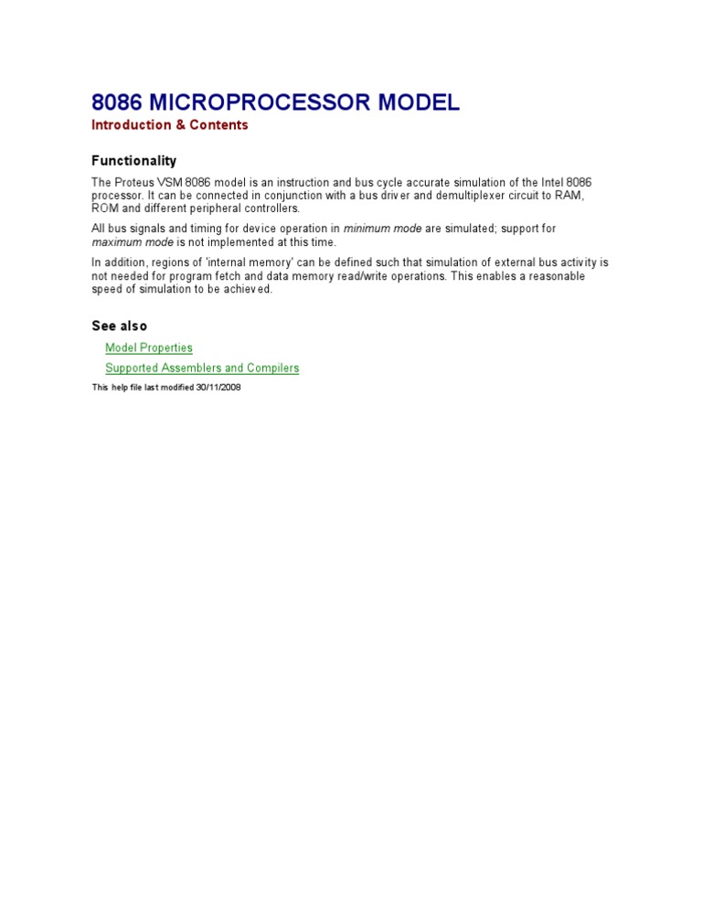 8086 Microprocessor Simulation Model | PDF | Computers | Technology ...