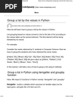 Group A List by The Values in Python - CodeSpeedy