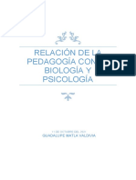 Relación de La Pedagogía Con La Biología y Con La Psicología