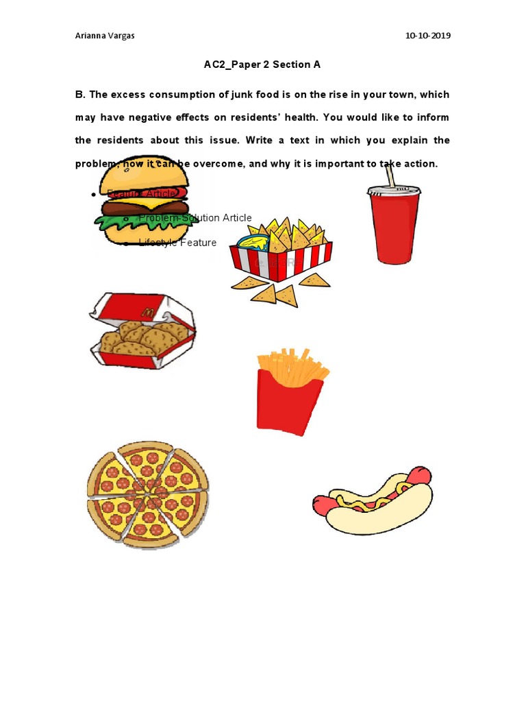 AC2 Feature Article Junk Food PDF Junk Food Foods