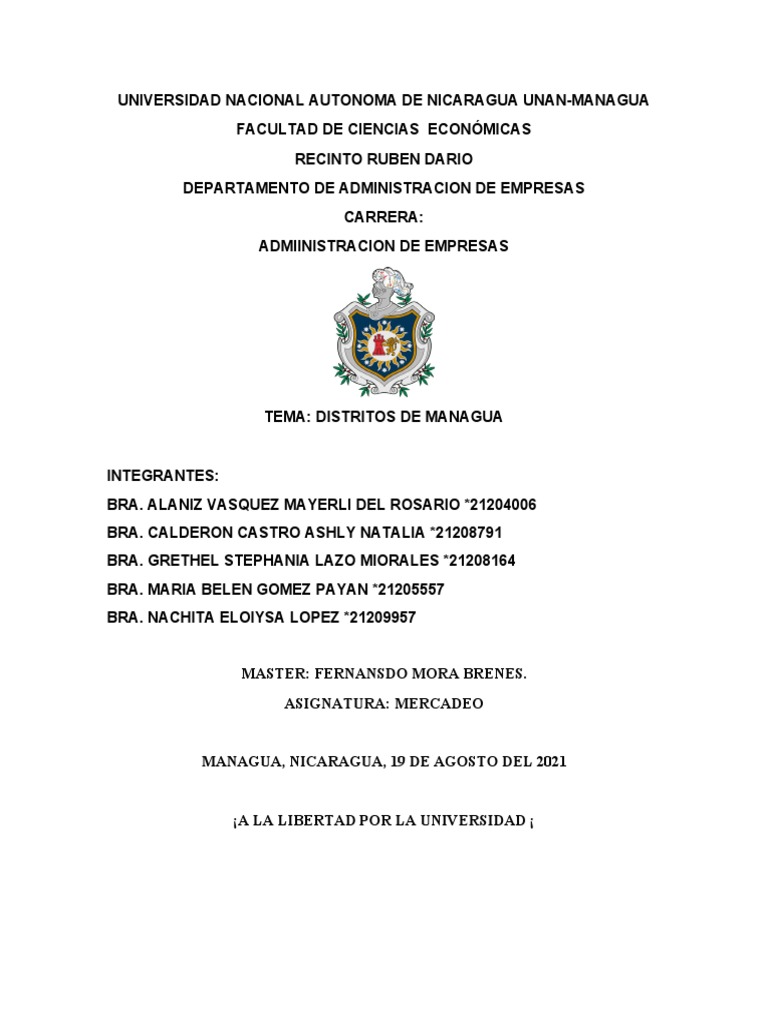 Distritos de Managua PDF