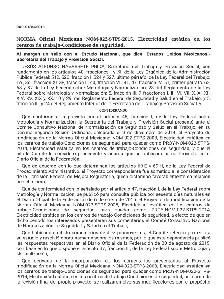 Nom 022 STPS 2015 | PDF