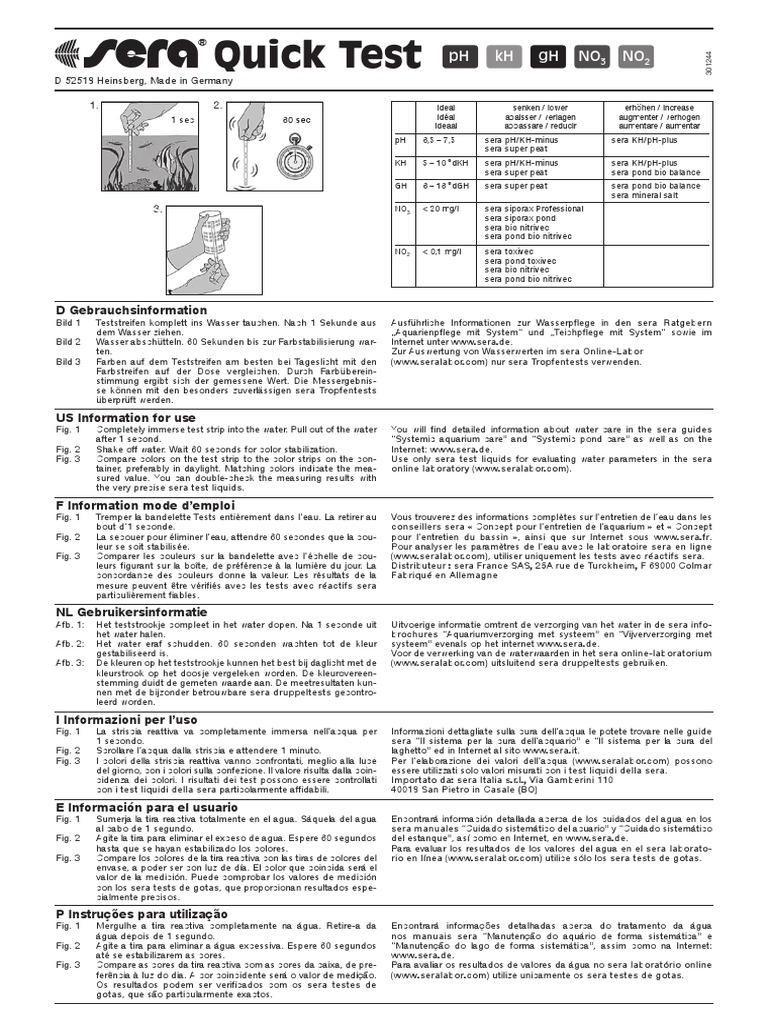 Sera Quick-Test 2015-06 INT | PDF