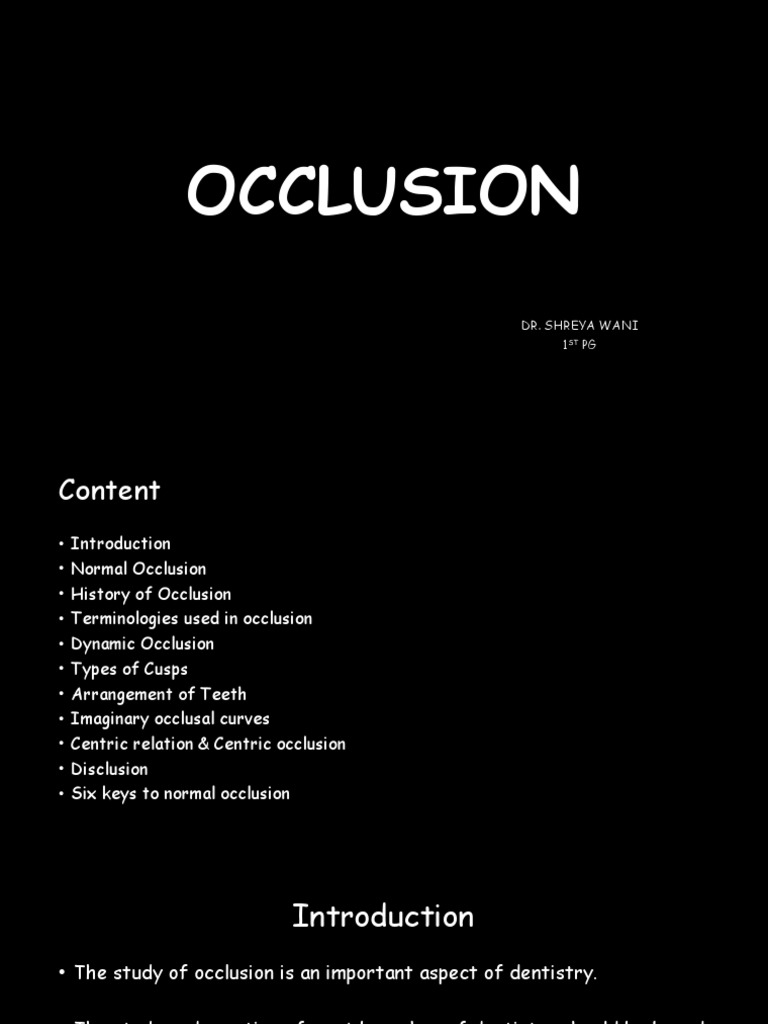 Occlusion Basics for Orthodontists | PDF | Dental Anatomy | Human Head ...
