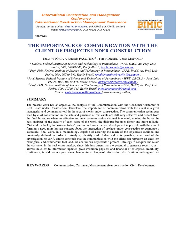 The Importance Of Communication With The Client Of Projects Under