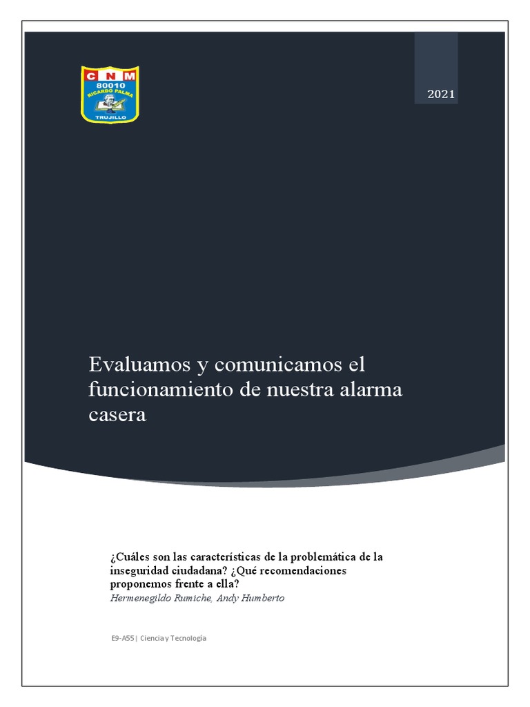 Evaluamos y Comunicamos El Funcionamiento de Nuestra Alarma Casera ...