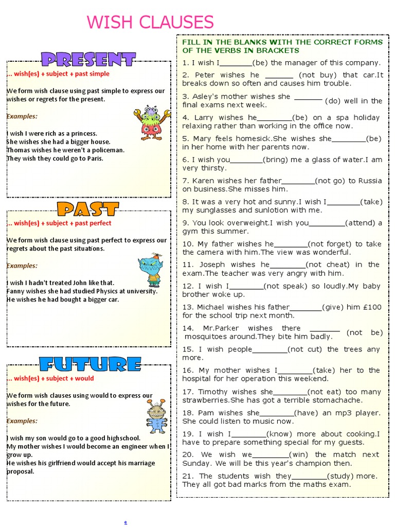 class 11 english unit 4 the wish exercise