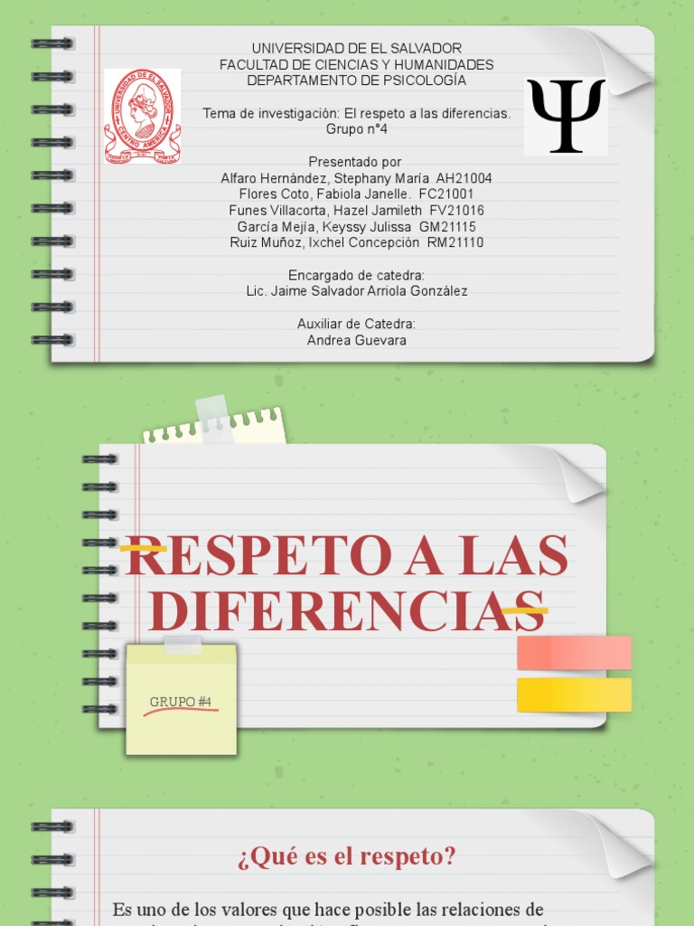4-Presentación Respeto A Las Diferencias | PDF
