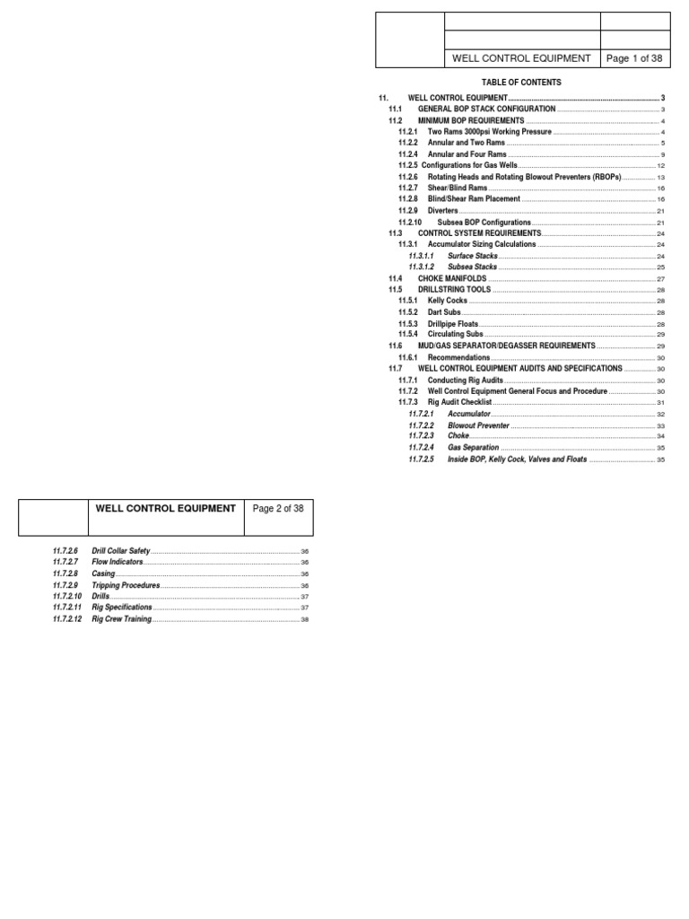Well Control Equipment | PDF | Technology & Engineering