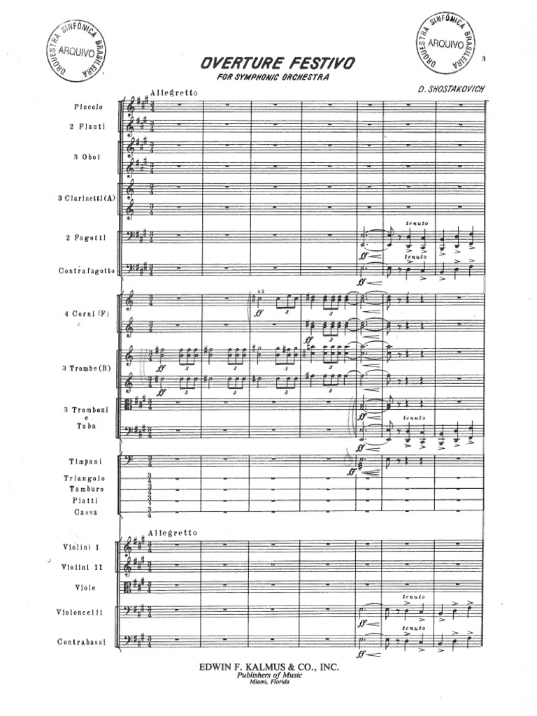 Shostakovich - Abertura Festiva Partitura | PDF