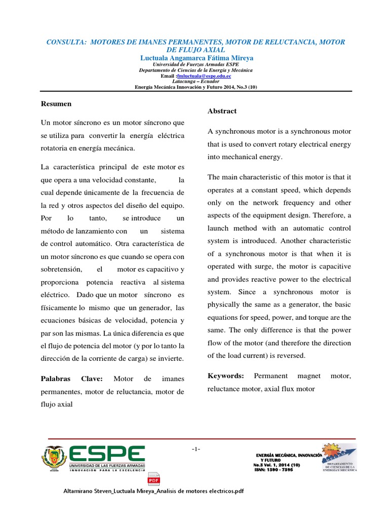 Análisis comparativo de motores síncronos de imanes permanentes ...