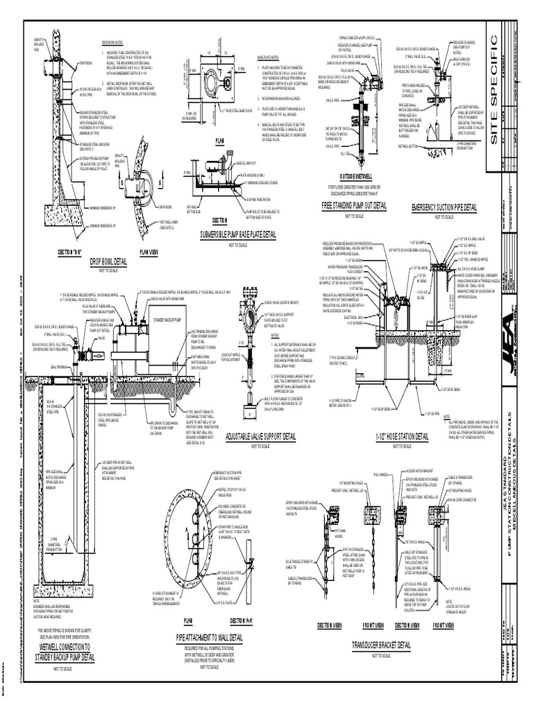 Pump Station Construction Details | PDF | Pipe (Fluid Conveyance) | Valve