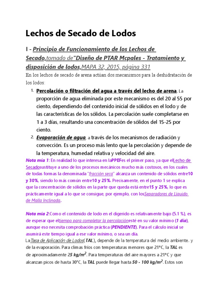 Lechos de Secado de Lodos, R. A. González-Castellanos | PDF
