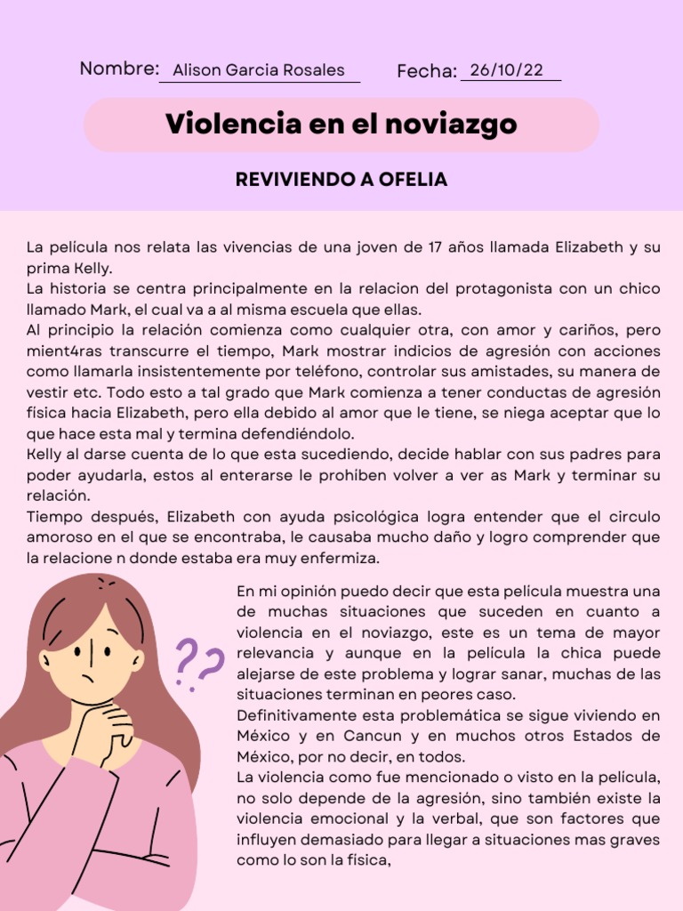 Violencia en El Noviazgo - Alison Garcia Rosales | PDF | Violencia | Amor