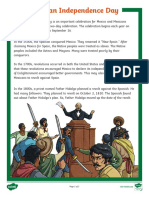 Mexican Independence Day Reading Comprehension Activity