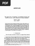 Download The Blue Wall of Silence as Evidence of Bias and Motive to Lie - A New Approach to Police Perjury by  Gabriel Jackson Chin University of Pittsburgh Law Review by Umesh Heendeniya SN60789876 doc pdf