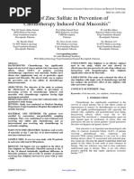 Role of Zinc Sulfate in Prevention of Chemotherapy Induced Oral Mucositis