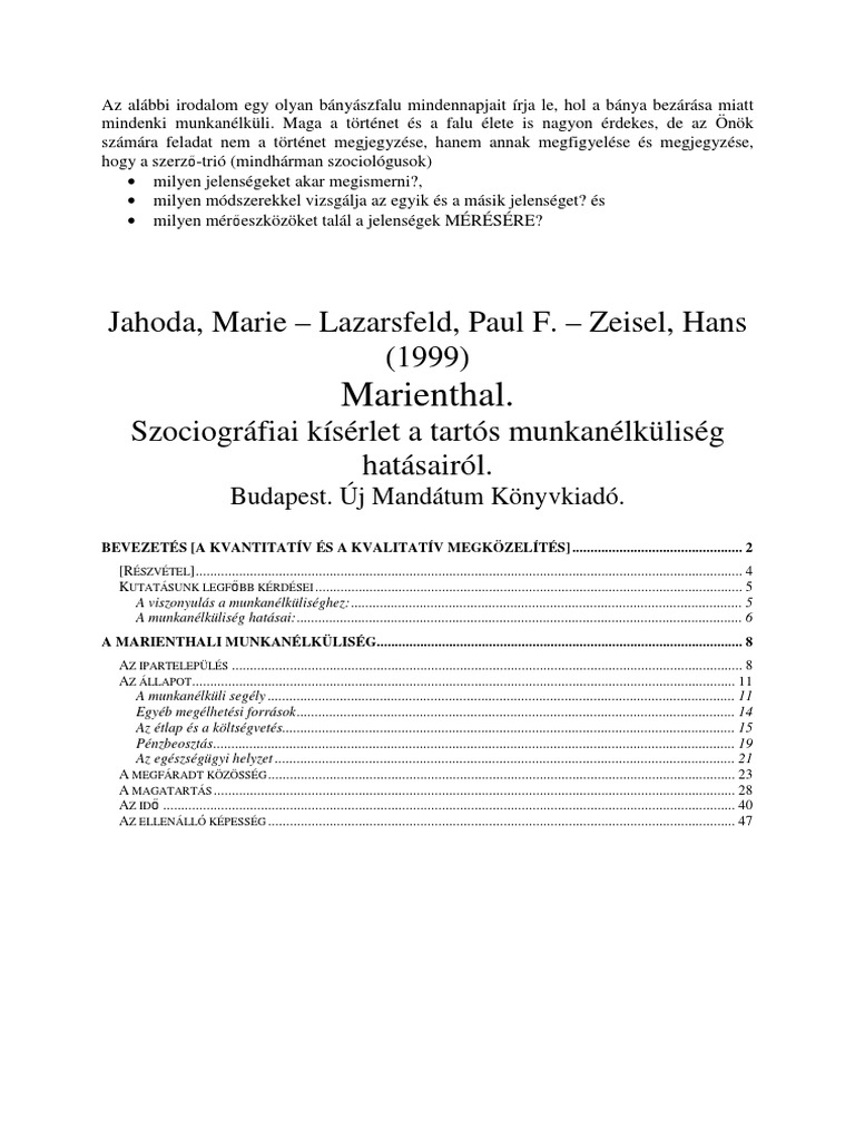 Marienthal | PDF