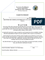 Parents Permit and Waiver Form