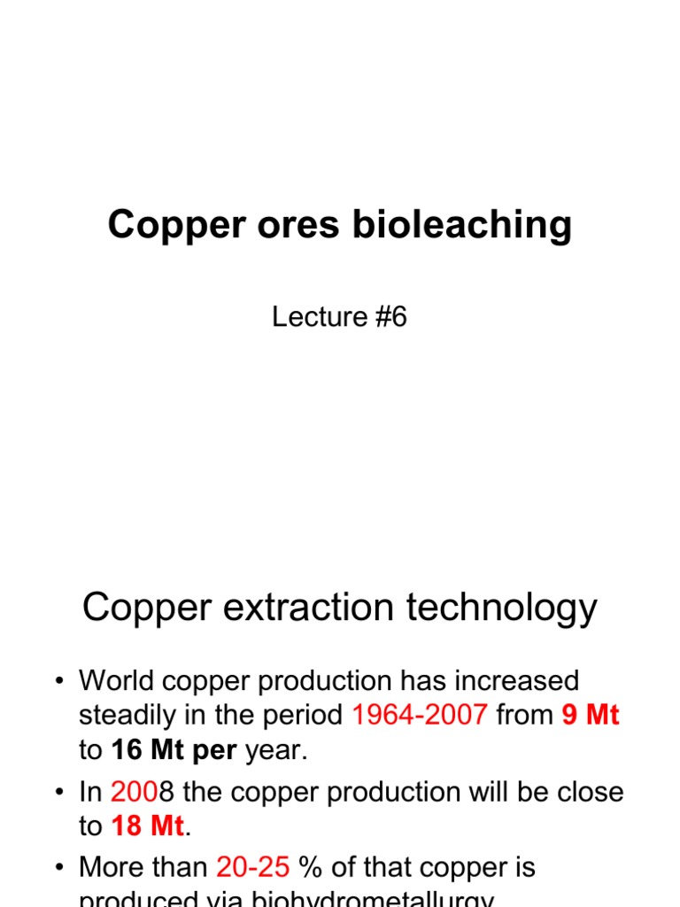 6 Copper Ores Bio Leaching PDF Nickel Copper