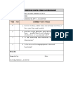 Housekeeping Inspection Checklist