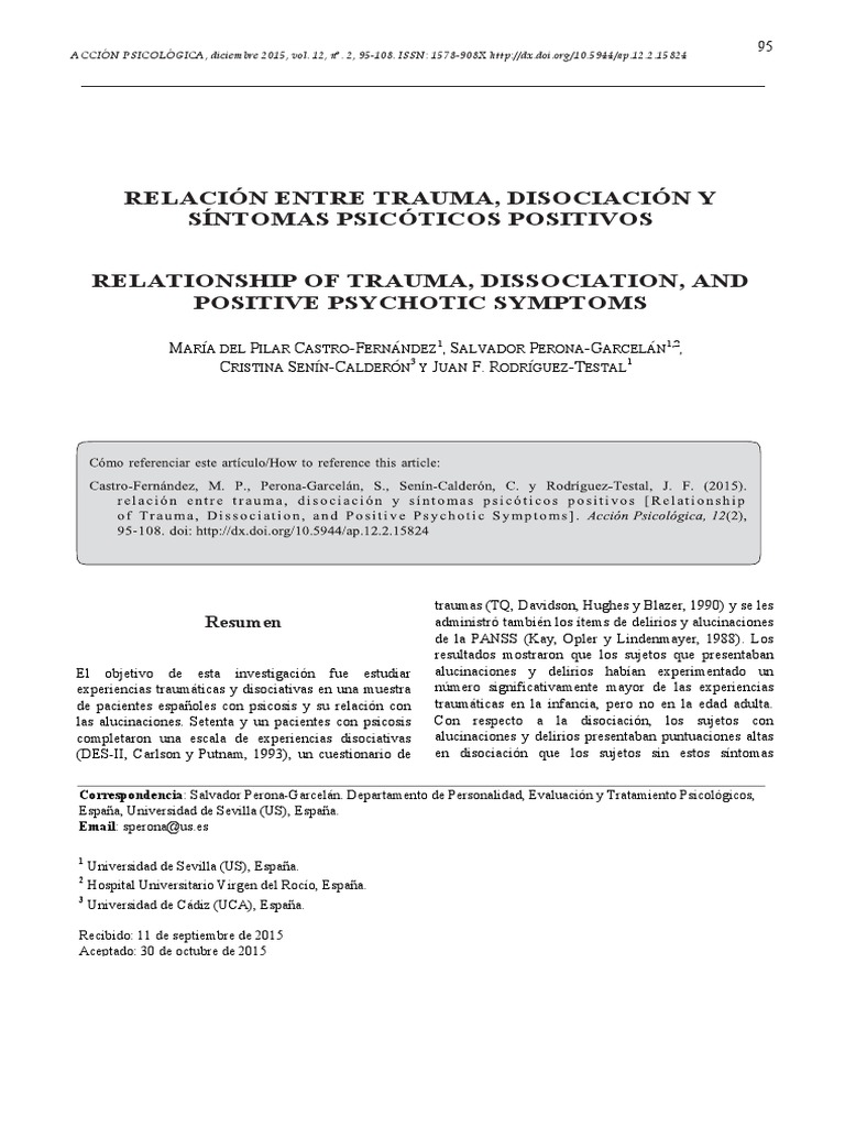 Exploring the Relationship Between Trauma, Dissociation, and Positive