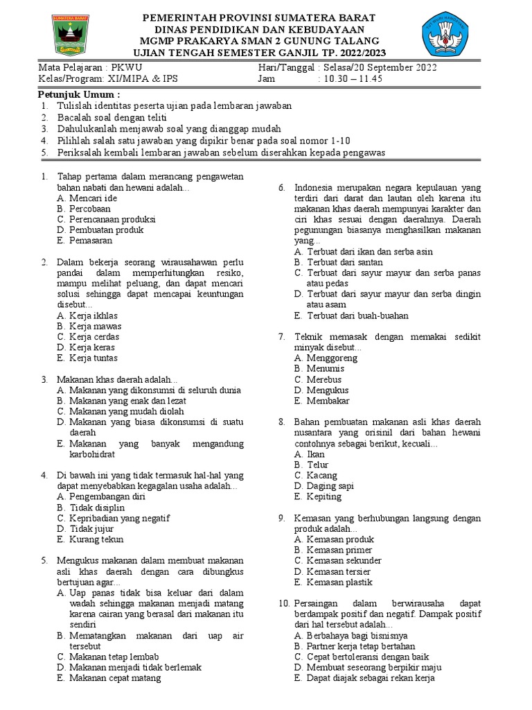 Asah Pemahaman Keagamaan: Contoh Soal UTS Semester 1 Agama Kelas 4 SD (Kurikulum 2013 Revisi 2016)