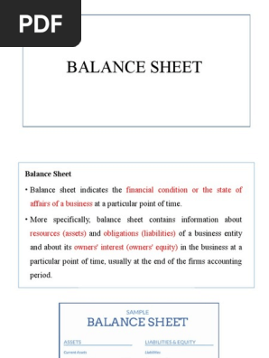 BALANCE SHEET