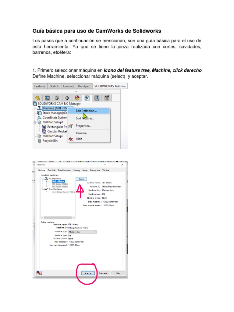 Guía Básica para Uso de CamWorks de Solidworks | PDF