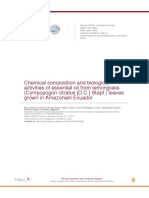 Chemical Composition and Biological Activities of Essential Oil From Lemongrass (Cympopogon Citratus (D.C.) Stapf.) Leaves Grown in Amazonian Ecuador