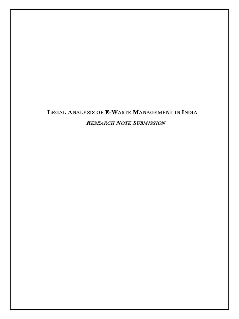 Analysis of Legal Frameworks and Regulations Governing EWaste