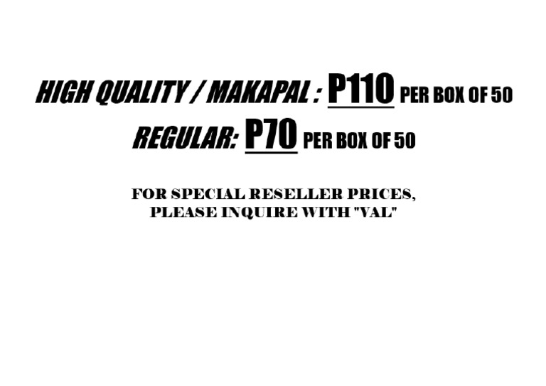 Face Masks For Sale PDF