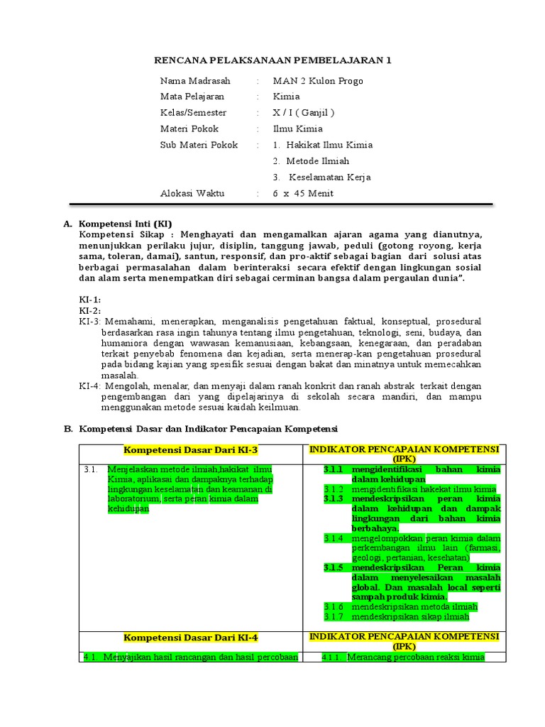 RPP 1 Contoh Adiwiyata PDF